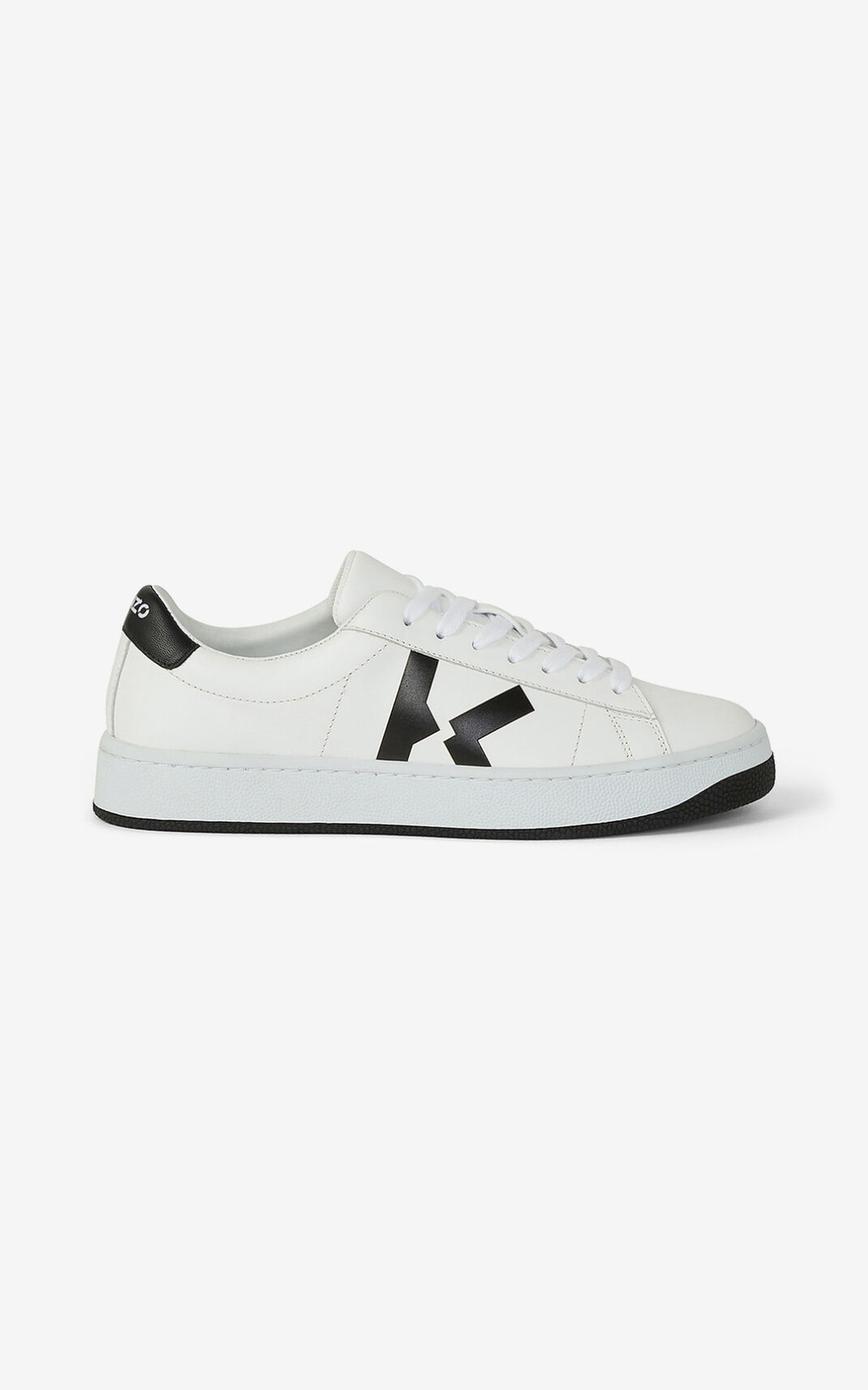 Kenzo Læder Kourt K Logo Sneakers Dame - Hvide DK-040443